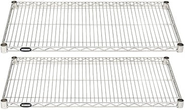 HUBERT Soft Silver Wire Shelf Pack - 36" L x 18" D x 1" H