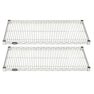 Soft Silver Wire Shelf Pack - 36" L x 18" D x 1" H by HUBERT – Alloy Steel, Silver, Pack of 2, Model A1836-TA