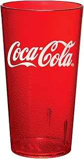 G.E.T. 6632-RC Heavy-Duty Plastic Restaurant Tumblers, 32 Ounce, Clear Coca-Cola (Pack of 72)