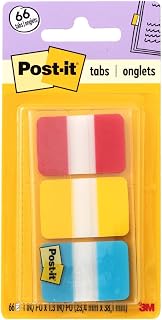 Post-it Tabs, 1 in, Solid, Red, Yellow, Blue, 22 Color, 66 Tabs/On-the-Go Dispenser (686-RYB)