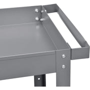 2 Shelf Deep Tray Steel Stock Cart by Global Industrial – 3"L x 16"W x 32"H, 12-Gauge Steel, Gray, Model 988837