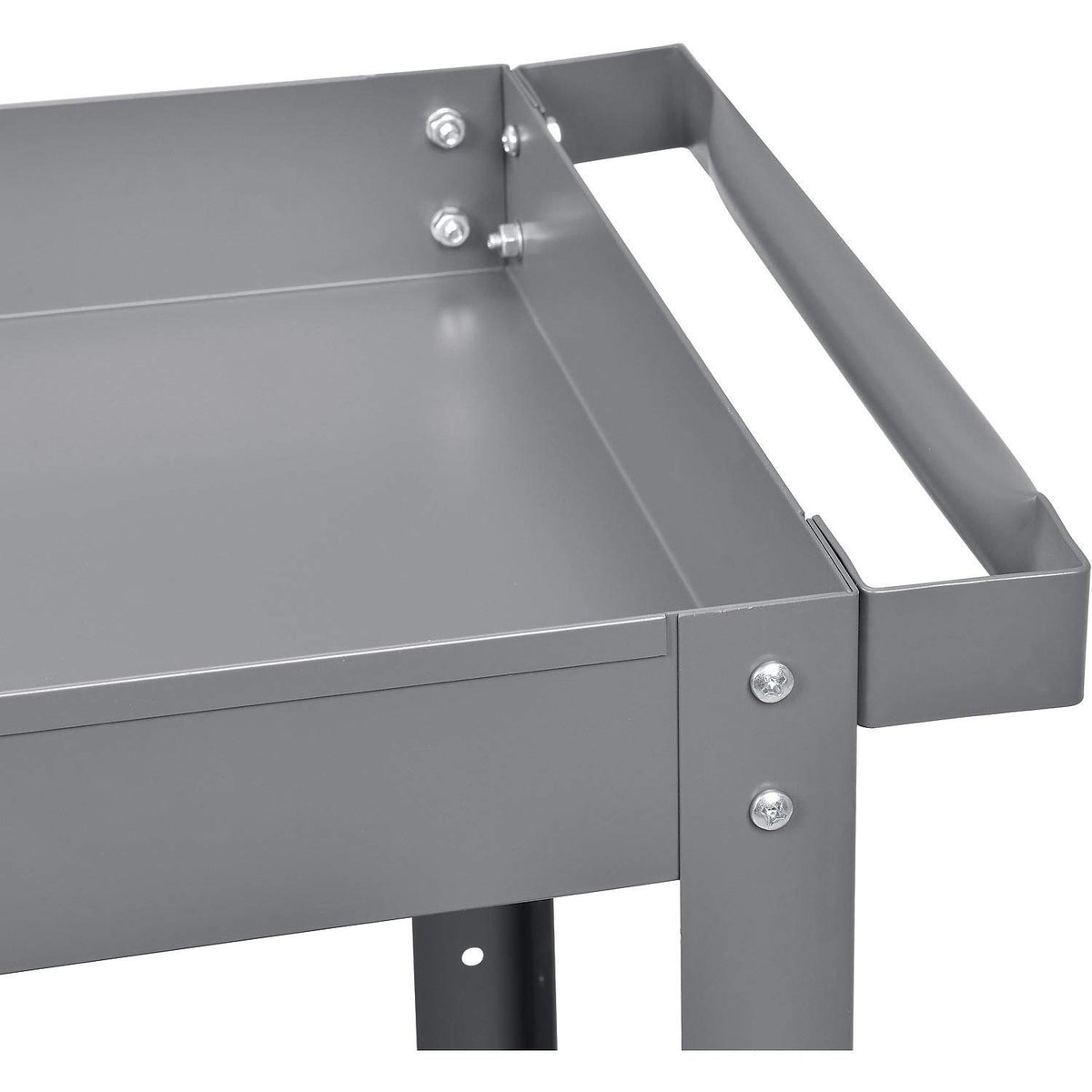 2 Shelf Deep Tray Steel Stock Cart by Global Industrial – 3"L x 16"W x 32"H, 12-Gauge Steel, Gray, Model 988837