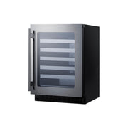 Summit 24” Built-In Wine Cellar by Summit Appliance – 32.0" H x 23.38" W x 17.75" D, 3.25 cubic_feet, Stainless Steel, Model ASDW2412