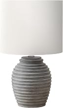 Monarch Specialties I 9864 Lighting, 17" H, Table Lamp, Grey Resin, Ivory/Cream Shade, Contemporary
