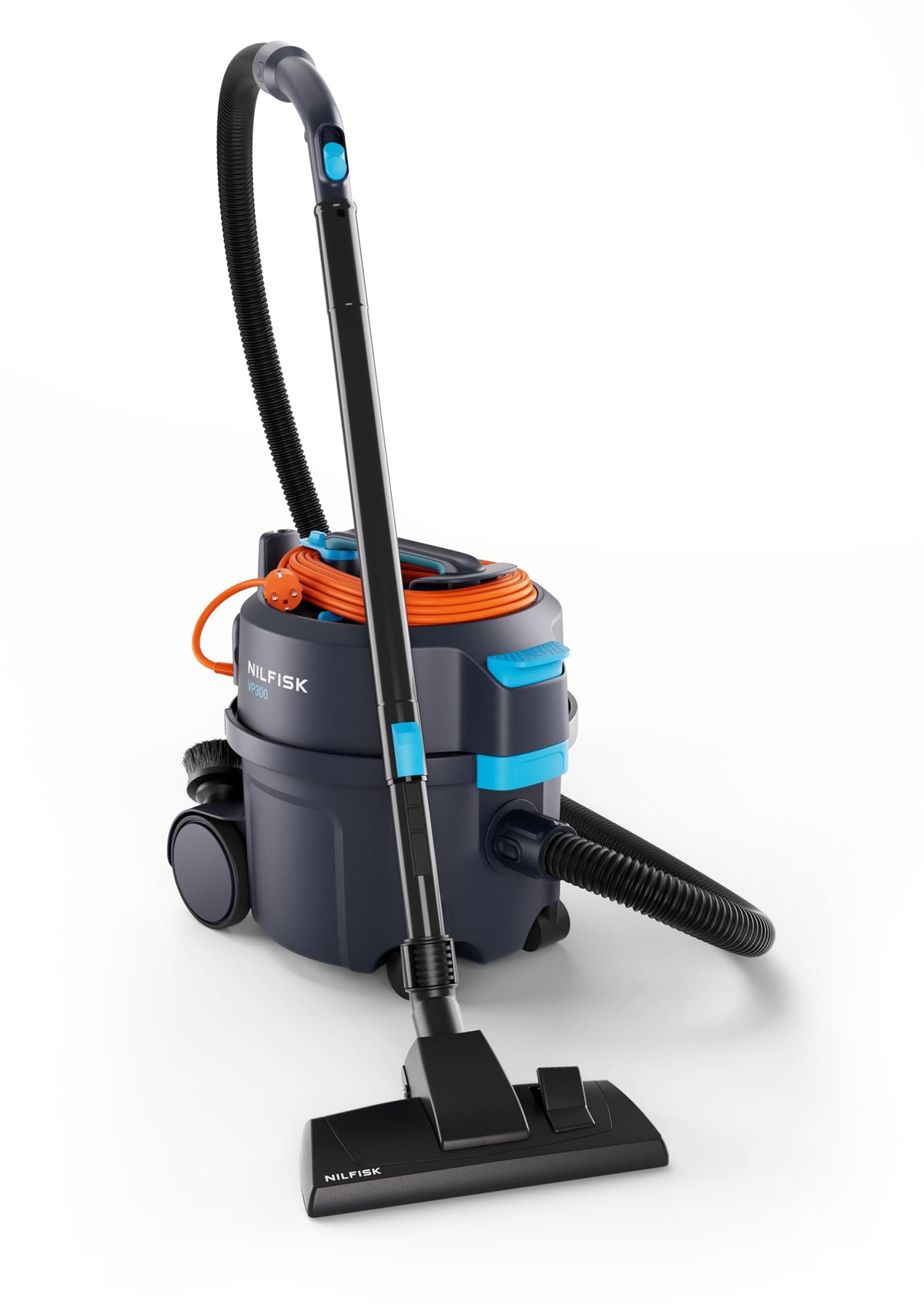 VP300 HEPA Canister Vacuum by Nilfisk – 2.6 gallons, Dark Grey, Model 107421148