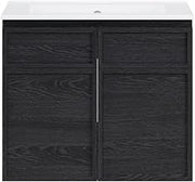 Swiss Madison St. Tropez 24" Wall-Mounted Bathroom Vanity in Black Oak with Sink Top