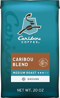 Caribou Coffee Medium Roast Ground Coffee, 100% Arabica Coffee - Caribou Blend 20 Ounce Bag
