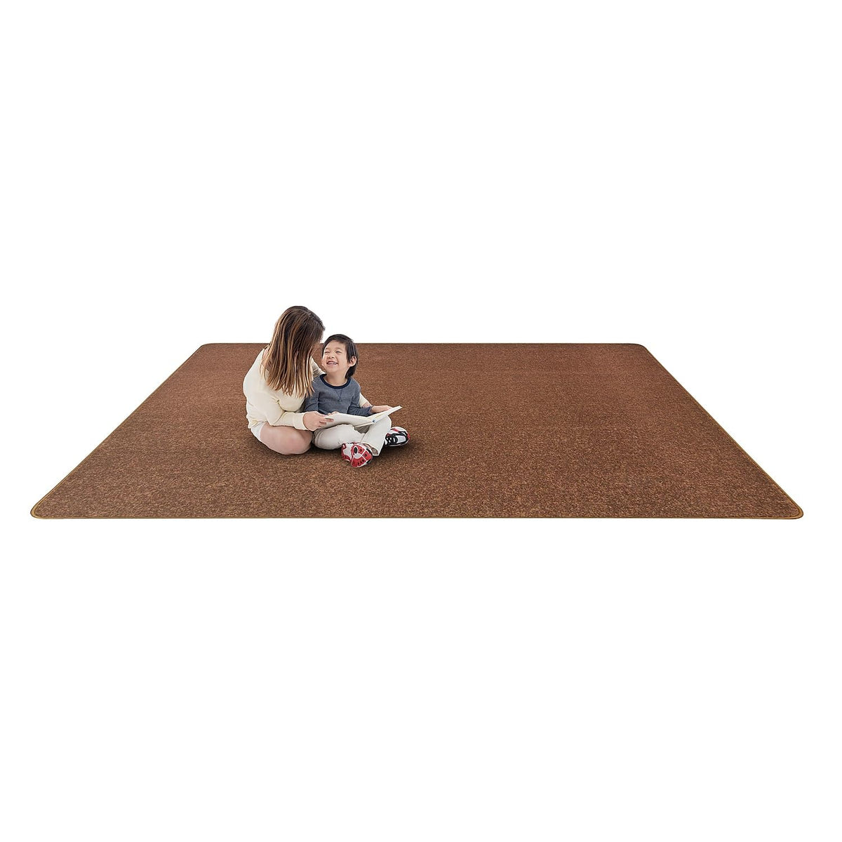 Endurance Solid Colored Area Rug in Color Brown by Joy Carpets – 4' x 6' (Rectangular), Polyester, Brown, Model 80N-10