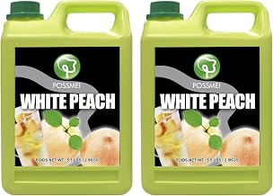 Possmei White Peach Flavored Syrup, 5.5 Pound Plastic Jar 2 Pack