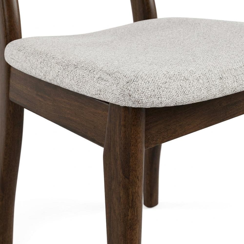 Abigail V Rich Walnut Dining Chair Set of by Starlight Canyon Home – Solid Rubberwood, Fabric, Brown, Pack of 2
