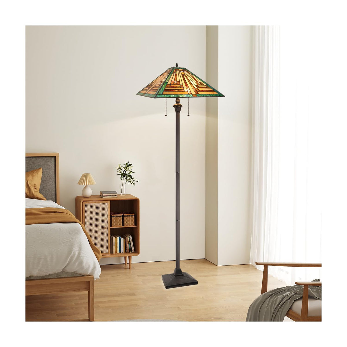 CH3T118GM18-FL2 Floor Lamp by Chloe Lighting – exact color of each glass piece may vary due to each piece being hand crafted