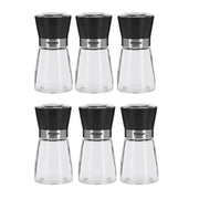Spice Mill Display with Ceramic Grinder Glass/Ceramic/Plastic Transparent/Black/Silver by Westmark – 6 Stück, 190 milliliters, Glass, stainless steel, ABS, PE, PP, PS, ceramic