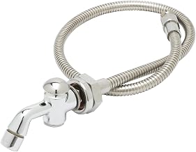 T&S Brass B-0101-BKF Push Button Spray Valve with 36-Inch Stainless Flex Hose and Deck Flange