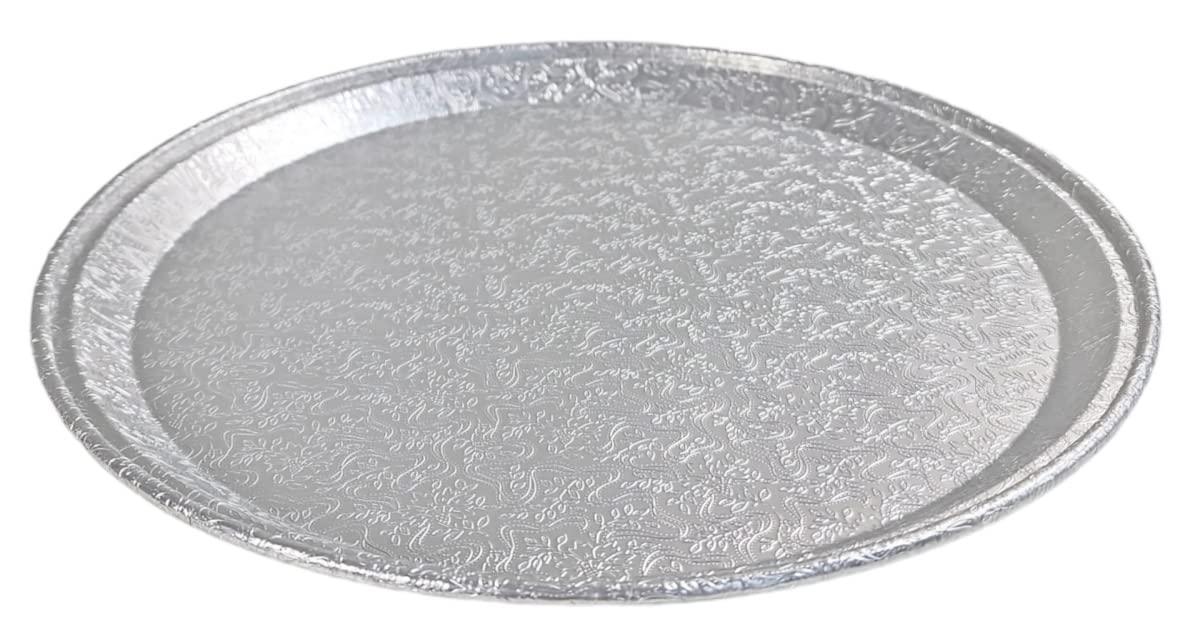 Handi-Foil 16" Round Flat Disposable Aluminum Catering Serving Tray Platter 25PK (pack of 25)