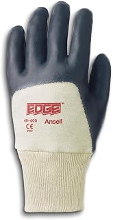 Ansell Edge 40-400 Foam Nitrile High Temperature Glove, Palm Coated on Interlock Knit Liner, Large, Size 9 (Pack of 12 Pairs)