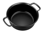 Solid+ Cast Aluminium Non-Stick Tall Casserole with Glass Lid by Monix – 2.6 Quarts, 2.5 liters, Aluminum, Black, Model M360320