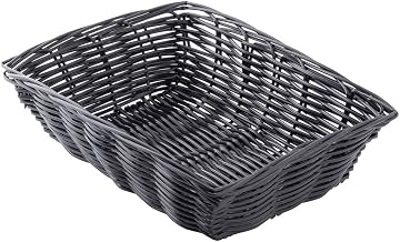 TableCraft 2472 Black 9" x 6" Rectangular Woven Plastic Basket - Dozen