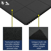 Notrax Black / Oil Resistant / 35.8"L x 35.8"W x 0.8"Th Floor Mats & Matting