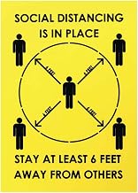 HUBERT Social Distancing Sign for Crowd Control - 8 1/10"W x 11 3/4"H