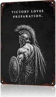 Spartan Warrior Motivational Vintage Metal Wall Art Signs 8X12 In