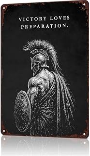 Spartan Warrior Motivational Vintage Metal Wall Art Signs 8X12 In