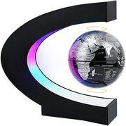 Magnetic Levitating Globe with LED Light | Cool Tech Gift for Men Father | Boys Birthday Gifts for Him | Floating Globes World Office Desk Accessories Tech Gadgets Home Decor Display- Black