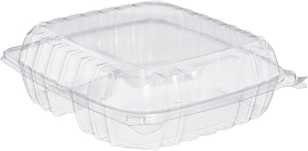 Dart C95PST3 OPS Lg Clear 3 Comp Hinged Container, 8.9 X 9.4 in (Case of 200)