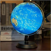 Glowing 3D Raised Relief Topographic Geo Globe with Ar and Black...(C)