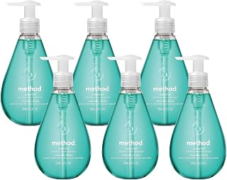 Method Gel Hand Wash, Waterfall, Pump Bottle 12 Fl Oz (Pack of 6)
