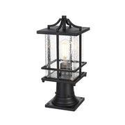 Miller One Light Outdoor Post Mount Black by Lighting Design – Iron, Black, Model OD312P16BK