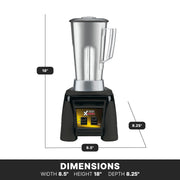 Blender with Paddle Switches & 64 oz. Stainless Steel Jar by Waring – 64 Ounce Stainless Steel Container, 64.0 fluid_ounces, Plastic, Black, Model MX1000XTS