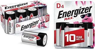 Energizer Max D Batteries, Premium Alkaline D Cell Batteries Bundle, 12 D Batteries