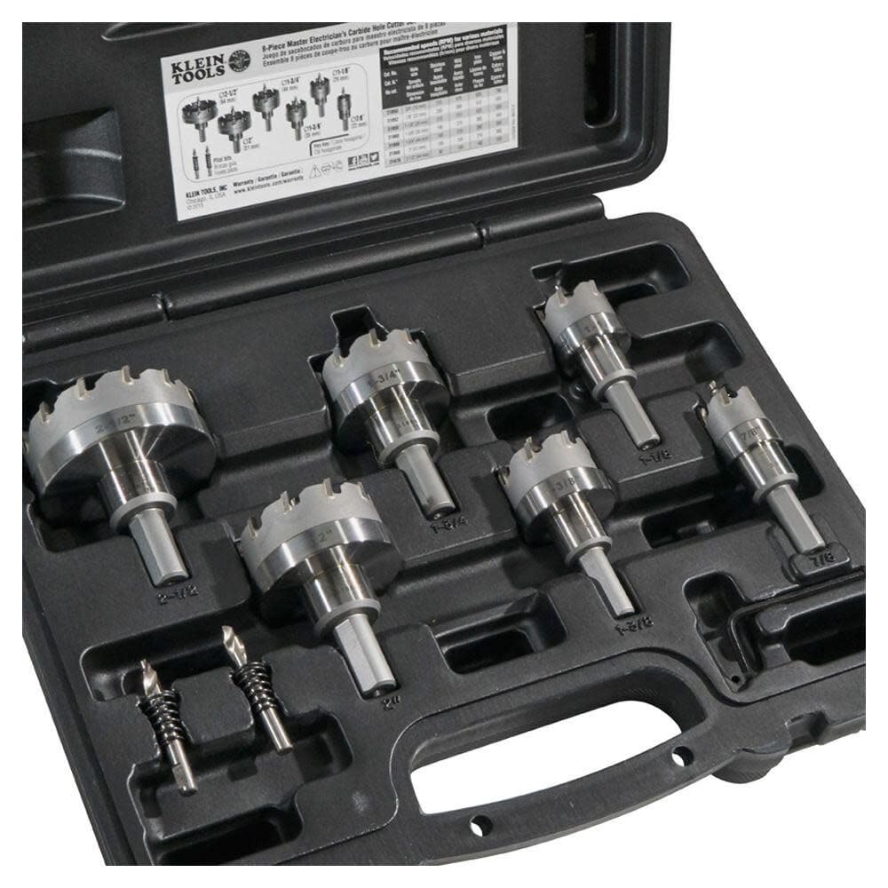 Master Electricians Hole Cutter Kit by KLEIN TOOLS – Stainless Steel, Black, Model 31873