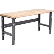 Adjustable Height Workbench C-Channel Leg by Global Industrial – 30"L x 72"W x 3"H, Steel, Black, Model 183988BK