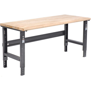 Adjustable Height Workbench C-Channel Leg by Global Industrial – 30"L x 72"W x 3"H, Steel, Black, Model 183988BK
