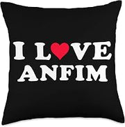 I Love Anfim Matching Girlfriend & Boyfriend Anfim Name Throw Pillow