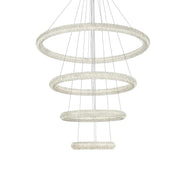 Bowen LED Chandelier Satin Gold by Lighting Design – Iron and Crystal, Satin Gold, Model 3800G41SG