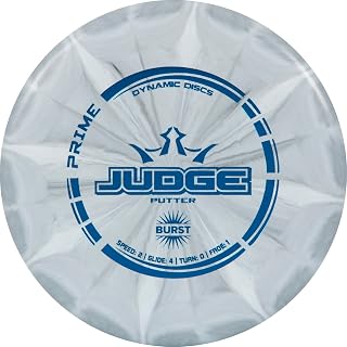 Dynamic Discs Prime Burst Judge Disc Golf Putter, Men and Women Frisbee Golf Putter, 170g Plus, Beaded Throwing Frisbee Golf Putter, Stable Disc Golf Flight, Stamp Color Will Vary, Gray