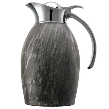 Carafe, 1 Liter Capacity, Hydro-Dipped Gray Marble Finish, (Case of 6) by Service Ideas – 33.8 Ounces, 1.0 liters, Stainless Steel, Pack of 6, Model 981C10BSGM