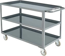 Global Industrial Welded Steel Utility Cart, 3 Tray Shelves, 24" Wx48 L