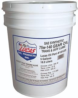 Lucas Oil 10123 Synthetic SAE 75W-140 Gear Oil - 5 Gallon