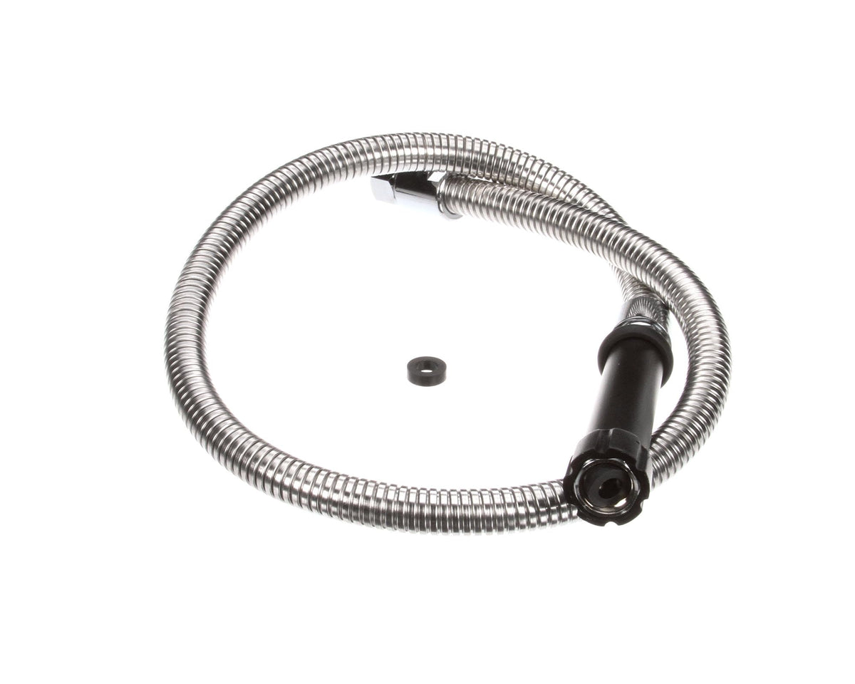 Hose with 44 Flex Stainless Steel and Black Handle by T&S Brass – Packs, Stainless Steel, Model 5HSE44