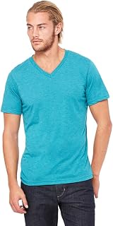 BELLA+CANVAS Unisex Short-Sleeve V-Neck T-Shirt, 2XL, Teal Triblend