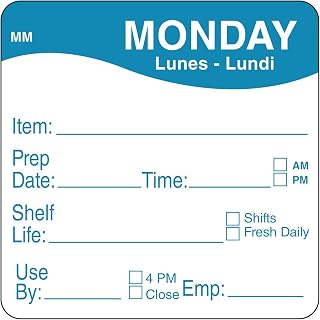 DayMark Safety Systems IT1122121 Day of The Week 2" x 2" Removable Label, Monday (Roll of 500)