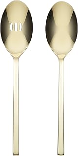 Oneida Allay Champagne 2-Piece Silverware Serving Set, Flatware | champagne, dishwasher safe | heavy duty, cutlery set for kitchen and dining, serving utensil set, wedding silverware