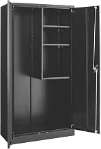 Global Industrial Janitorial Cabinet with Locking Recessed Handle, Black