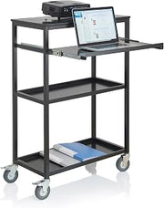 Guidecraft A/V Heavy-Duty Rolling Laptop Cart: Multi Purpose Storage Cart, Office Furniture and School Supply