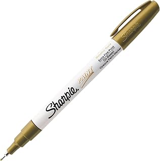 Sharpie Oil-Based Paint Marker, Extra Fine Point, Gold, 1 Count - Great for Rock Painting (35532)