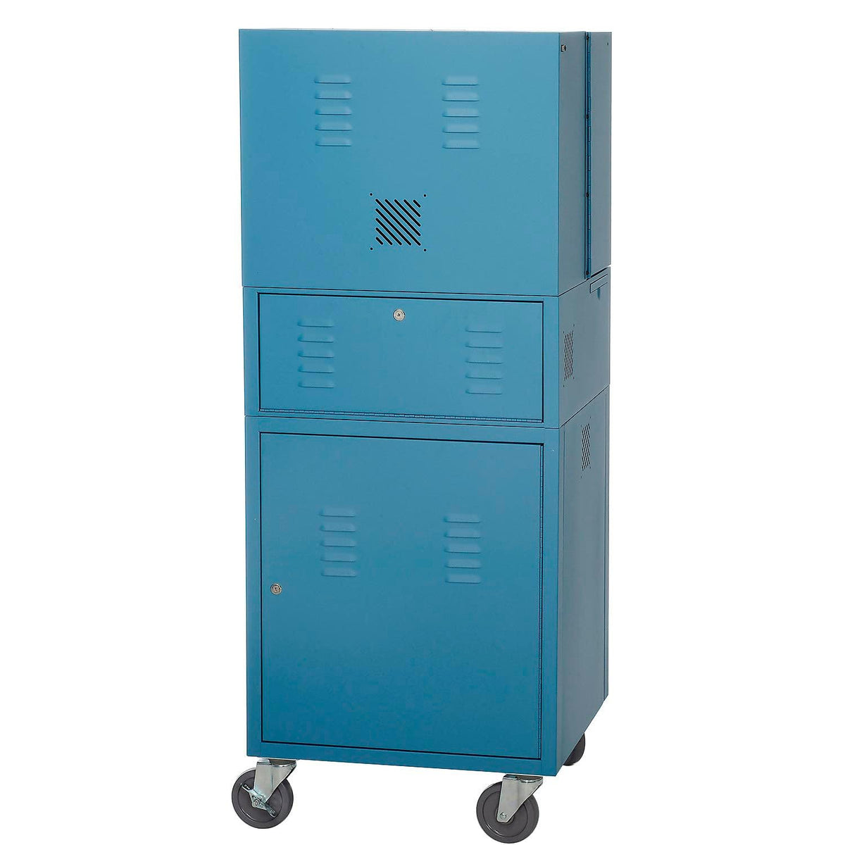 Fold Out Computer Security Cabinet by Global Industrial – Alloy Steel, Blue, Model 695429BL