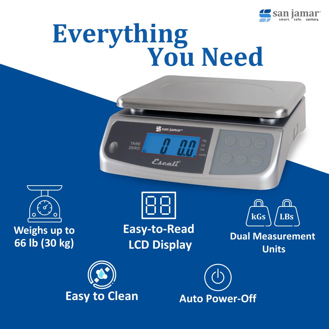 San Jamar 66.0 pounds / Metal / 1 Digital Scales